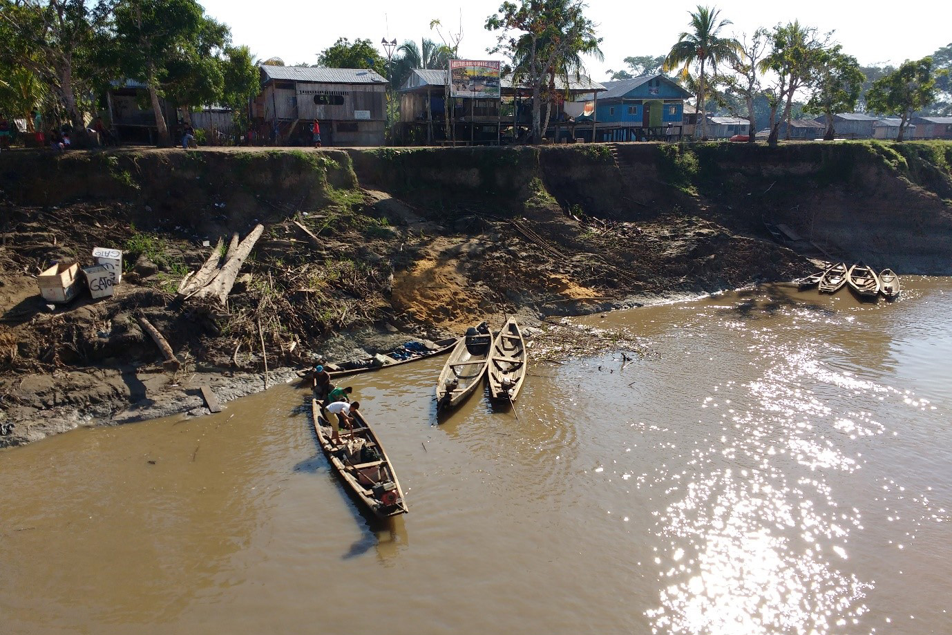 amazon river, amazonia, river, community, boats