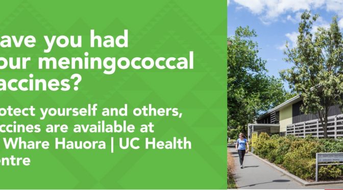 Get your meningococcal vaccinations at the UC Health Centre